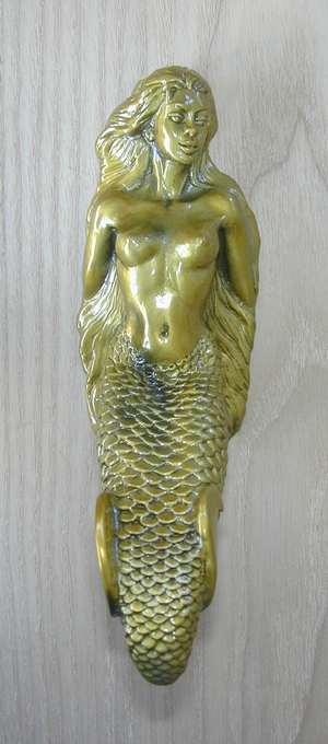 Mermaid Handle Right brass finish