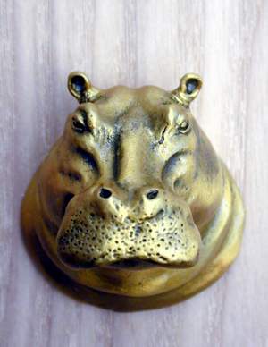 Hippo Head Knob brass finish
