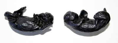 Otters: Sea Otter Knob Set oiled bronze finish