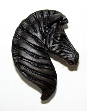 Zebra Bust Knob Left oiled bronze finish