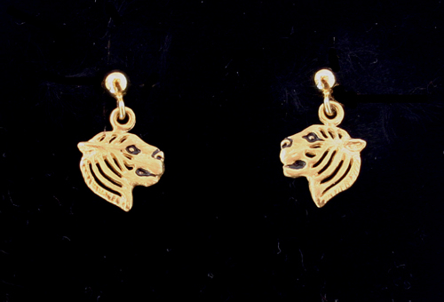 Tigers: Miniature Tiger Earrings 14k