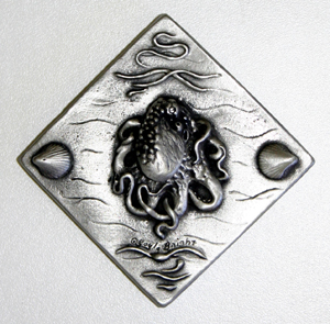 Tiles: Octopus 2 1/8" pewter finish