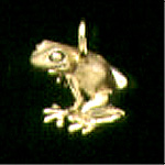Frogs: 3D Tree Frog Pendant 14k