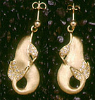 Dolphins: Art Deco Dolphin Earrings 18k