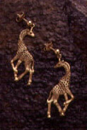 Giraffes: Giraffe Earrings 14k