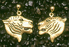Tigers: Tiger Earrings 14k