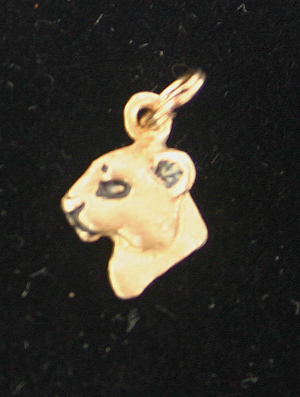 Cougars: Miniature Cougar Right Charm 14k