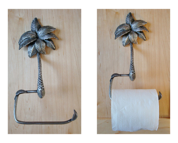 Palm toilet tissue roll holder pewter finish