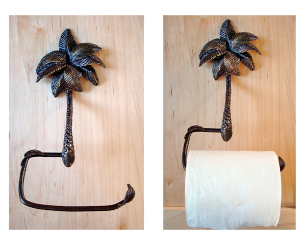 Palm toilet tissue roll holder bronze finish