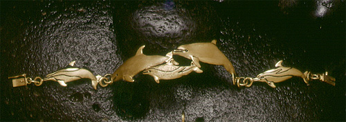 Dolphins: Hawaiian Dolphins Bracelet 14k
