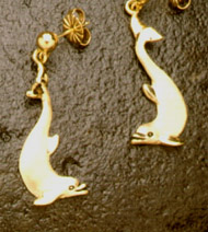 Dolphins: Dolphin Earrings 14k