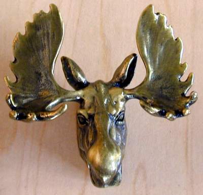 Moose Head Knob brass finish