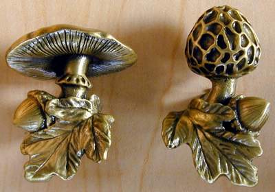 Mushroom Knob Set brass finish