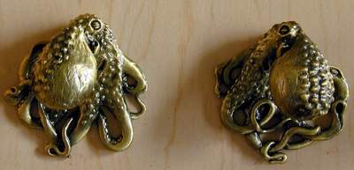 Octopus Knobs Set brass finish