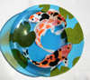 Glass: Koi Bowl with Lily Pads 16"