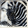 Glass: Zebra Bust Tray 14 1/2"