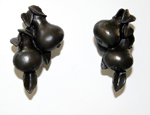 Pear Knob set oiled bronze plated pewter