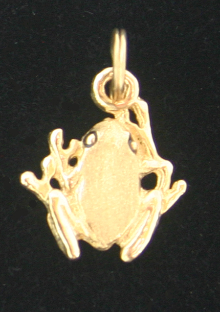Frogs: Miniature Frog Right Charm 14k