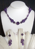 Sterling silver: Amethyst bead necklace and earrings set