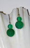 Sterling Silver:Green Dragon Vein Agate Earrings