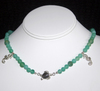 Sterling silver: Turtle link with 2 Sea horses,green frost agates