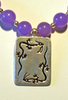 Sterling silver: White Dragon with violet jade beads