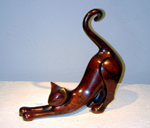 Cat: Stretching Cat red marble patina