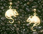 Mice: Deer Mouse Earrings 14k