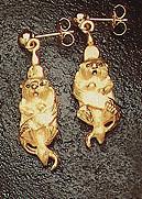 Otters: Sea Otter Earrings 14k