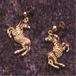 Zebras: Zebra Earrings 14k