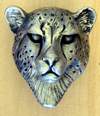 Cheetah Head Knob pewter