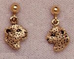 Leopards: Miniature Leopard Earrings 14k