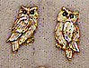 Owls: Miniature Owl Earrings 14k