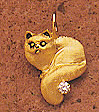 Cats: Persian Cat 3D Pendant 14k
