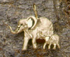 Elephants: Elephant Cow & Calf 14k