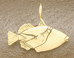 Fish: 3D Humu Humu Pendant 14k